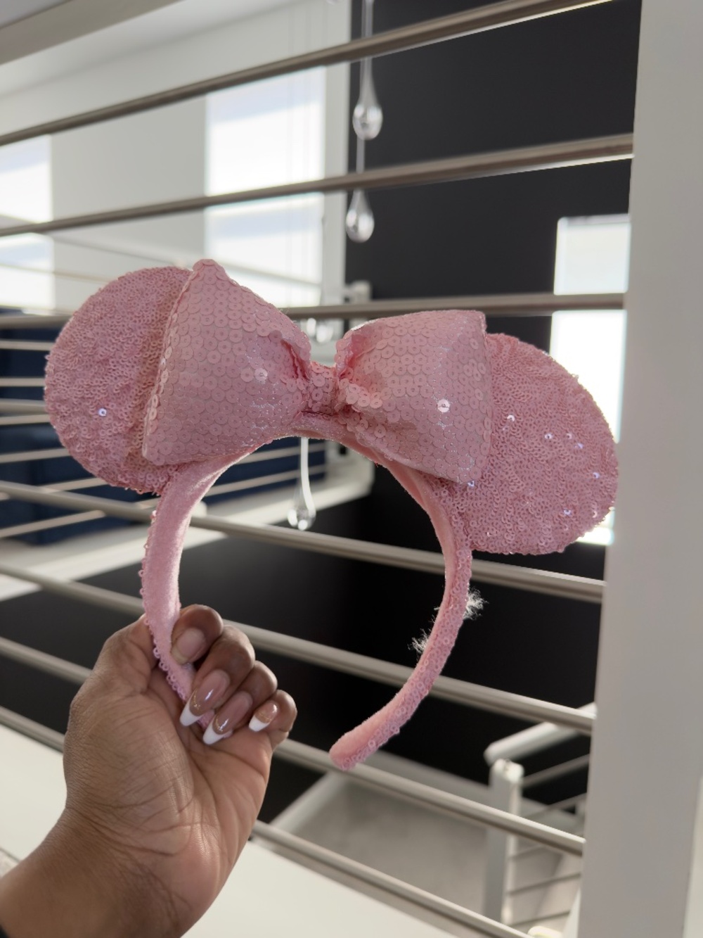 Disney Soft Pink Sequin Minnie Headband Ears